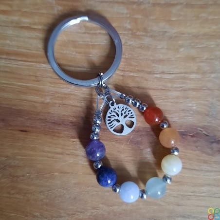 Porte clés 7 Chakras et arbre de vie