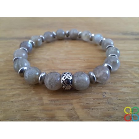 Bracelet Labradorite avec intercalaires acier