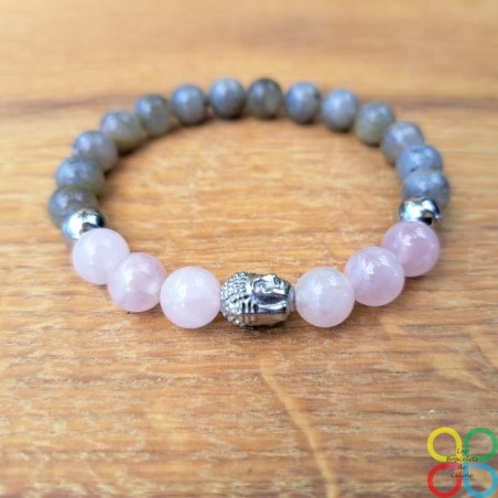 Bracelet Labradorite et Quartz rose 2