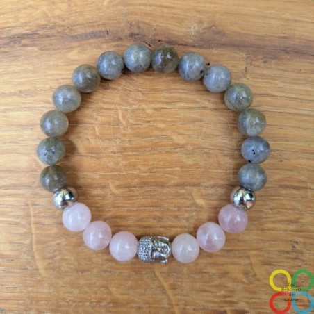 Bracelet Labradorite et Quartz rose 2