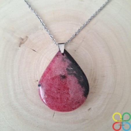 Collier Rhodonite goutte